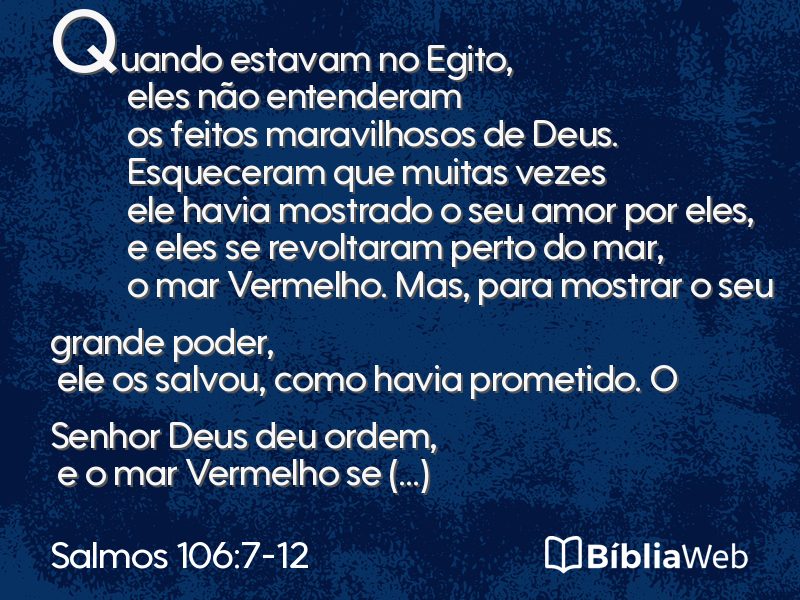 Salmos 106:7-12 em imagem para compartilhar