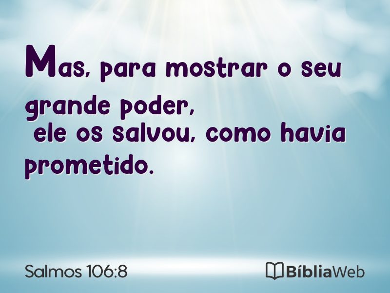 Salmos 106:8 em imagem para compartilhar