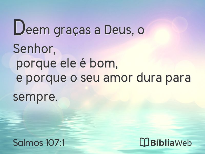 Salmos 107:1 em imagem para compartilhar