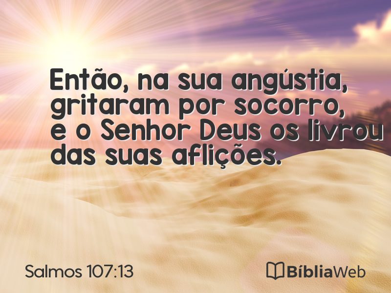 Salmos 107:13 em imagem para compartilhar