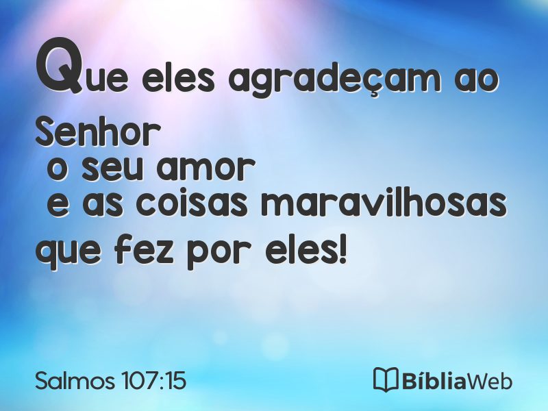 Salmos 107:15 em imagem para compartilhar