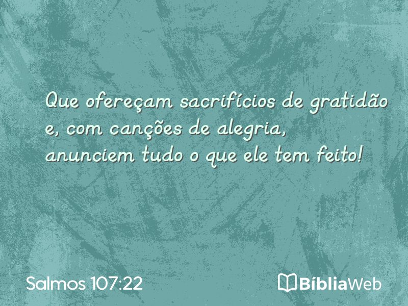 Salmos 107:22 em imagem para compartilhar