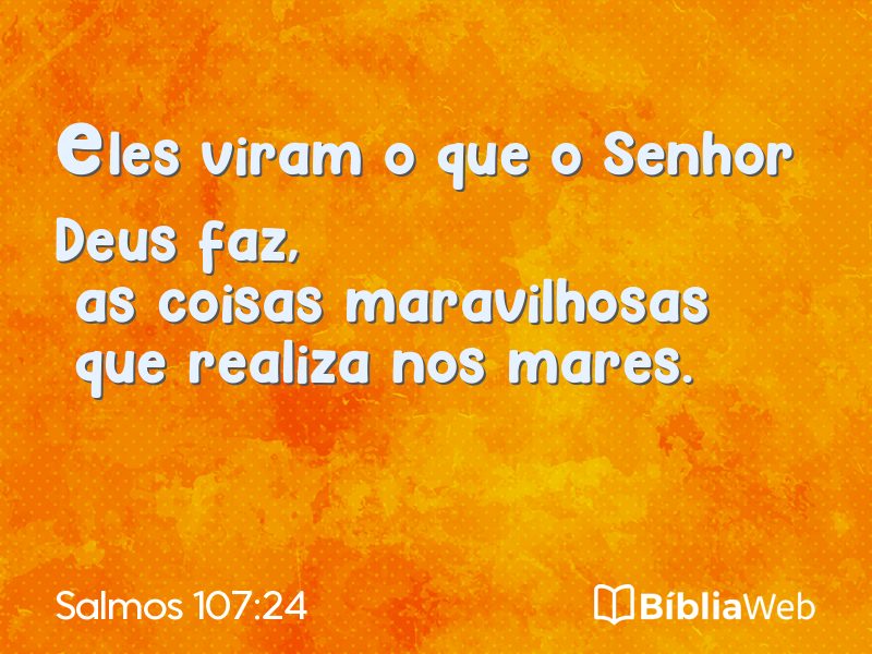 Salmos 107:24 em imagem para compartilhar