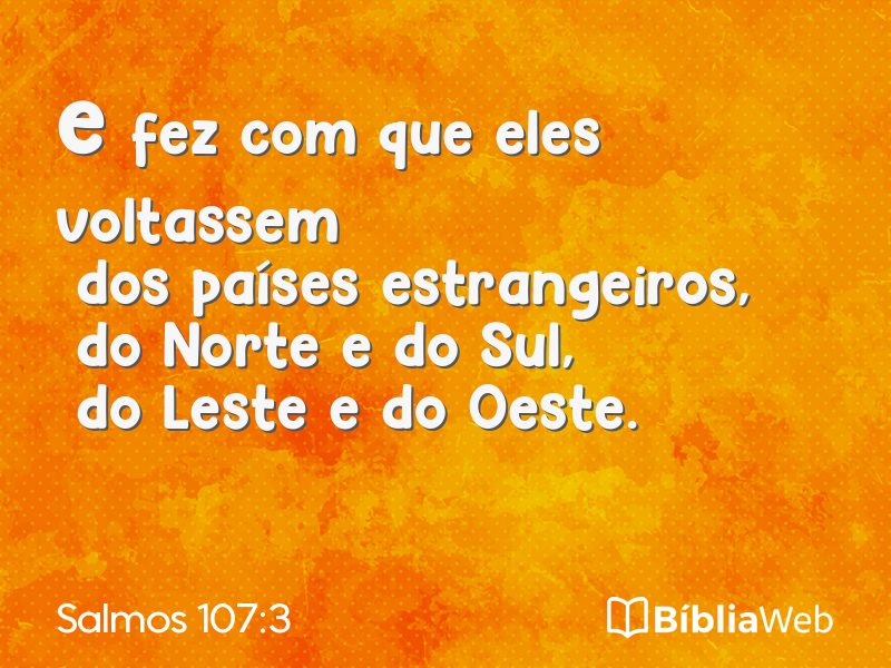 Salmos 107:3 em imagem para compartilhar
