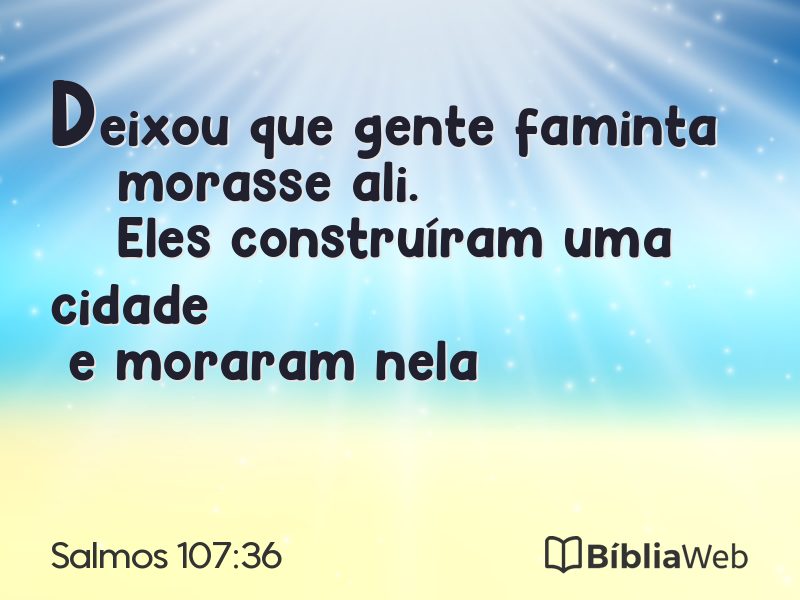 Salmos 107:36 em imagem para compartilhar