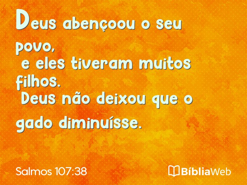 Salmos 107:38 em imagem para compartilhar