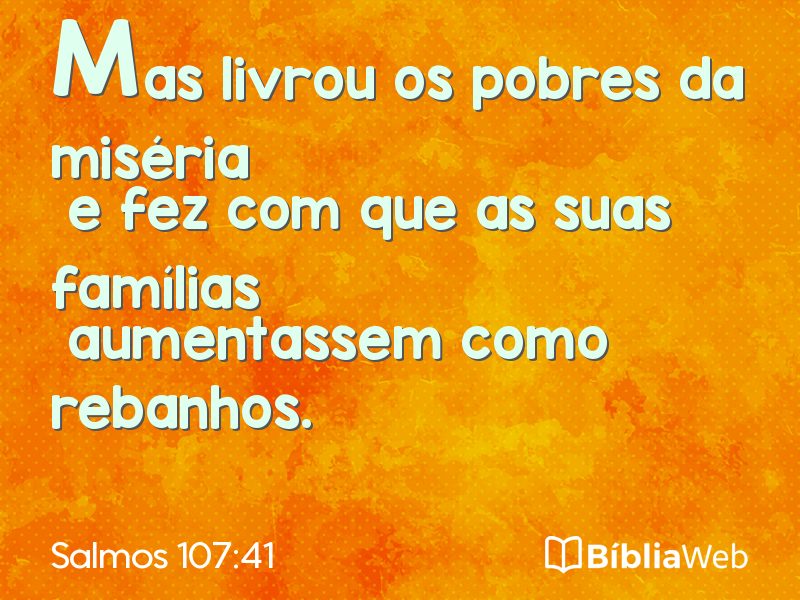 Salmos 107:41 em imagem para compartilhar
