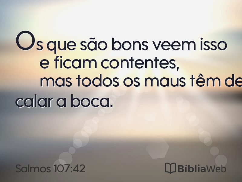 Salmos 107:42 em imagem para compartilhar