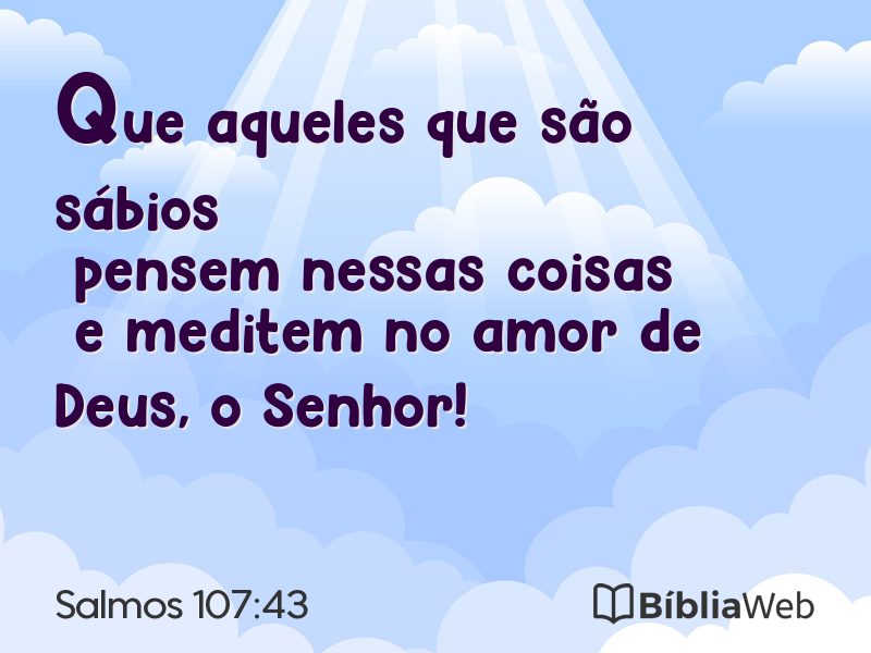 Salmos 107:43 em imagem para compartilhar