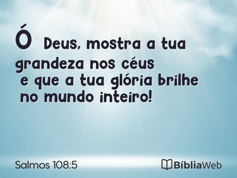 Salmos 108:5 em imagem para compartilhar