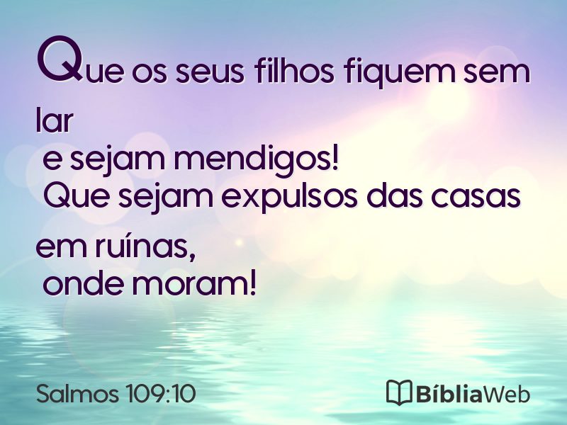 Salmos 109:10 em imagem para compartilhar