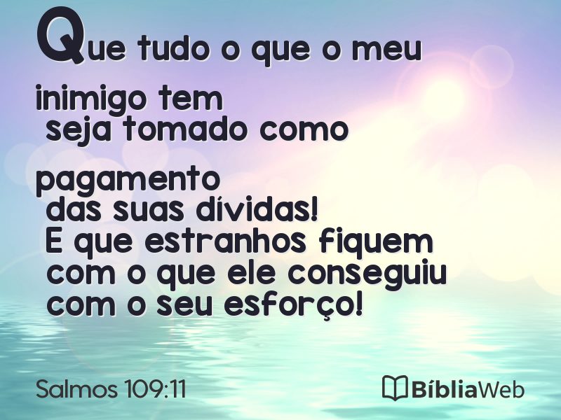 Salmos 109:11 em imagem para compartilhar