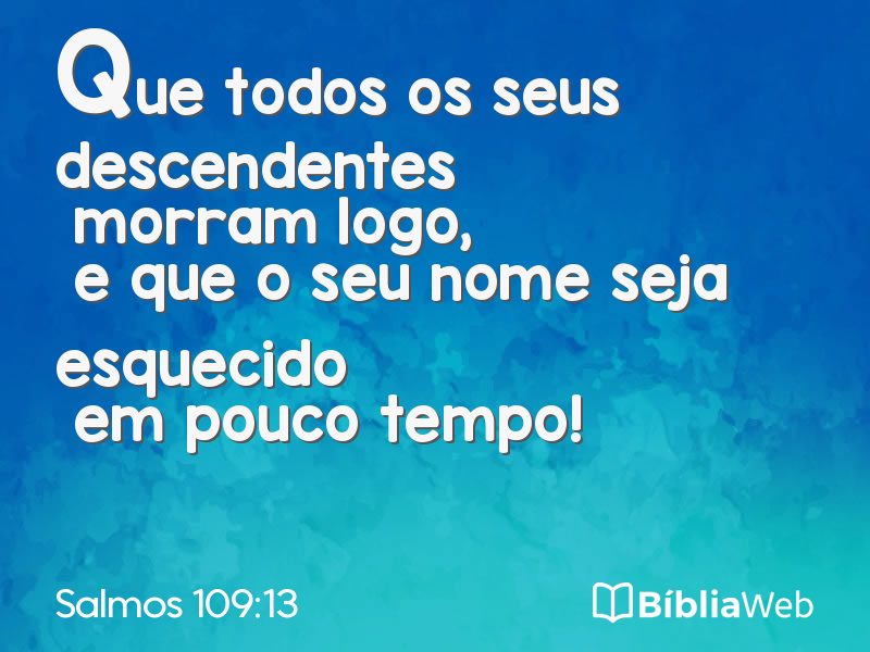 Salmos 109:13 em imagem para compartilhar