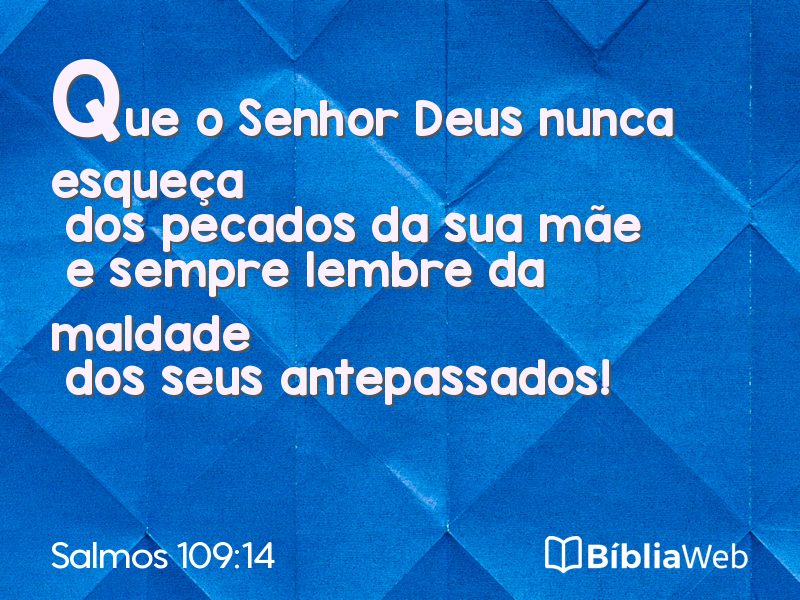 Salmos 109:14 em imagem para compartilhar