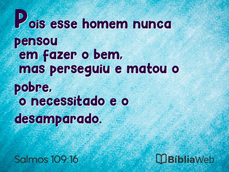 Salmos 109:16 em imagem para compartilhar