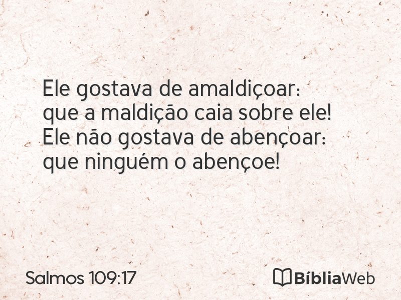 Salmos 109:17 em imagem para compartilhar