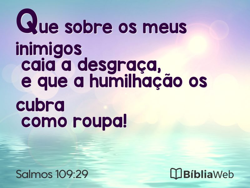 Salmos 109:29 em imagem para compartilhar