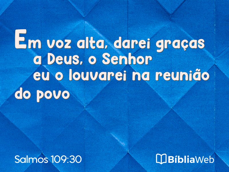 Salmos 109:30 em imagem para compartilhar