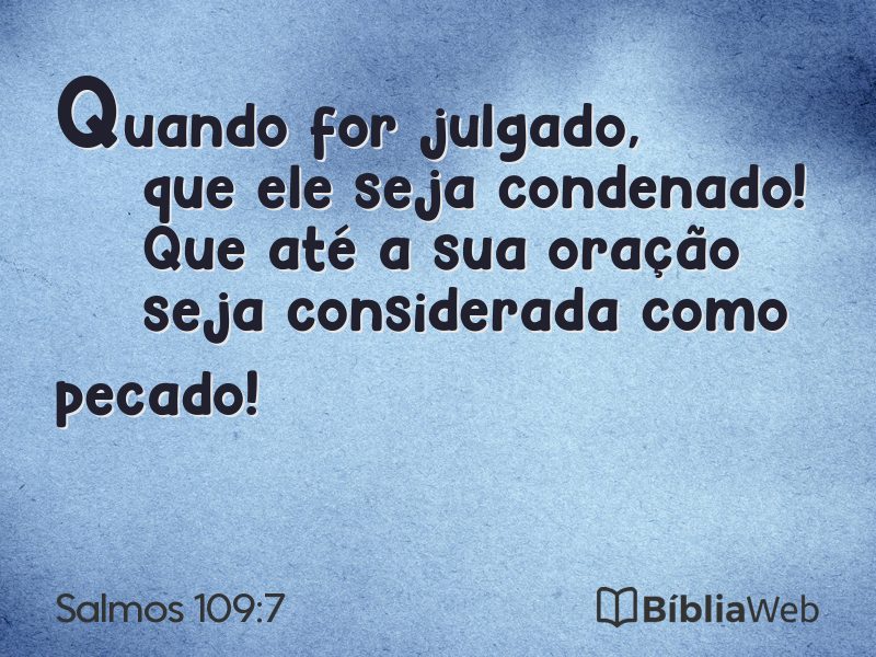 Salmos 109:7 em imagem para compartilhar