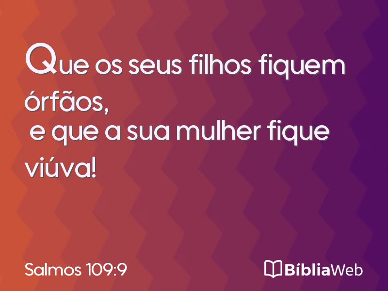 Salmos 109:9 em imagem para compartilhar