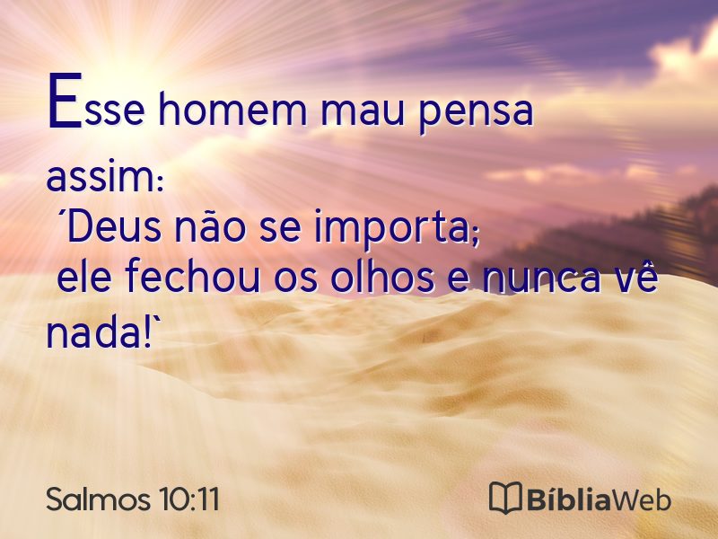 Salmos 10:11 em imagem para compartilhar