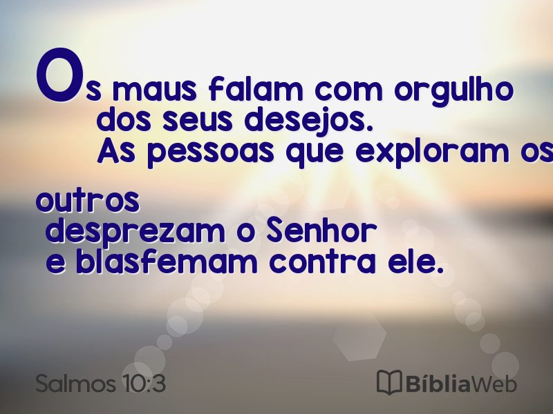 Salmos 10:3 em imagem para compartilhar