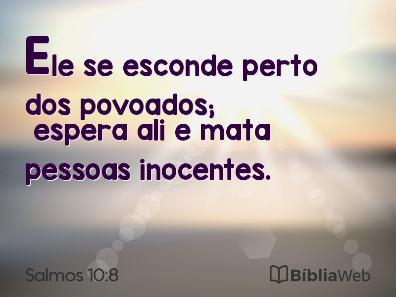 Salmos 10:8 em imagem para compartilhar