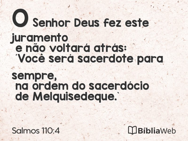Salmos 110:4 em imagem para compartilhar