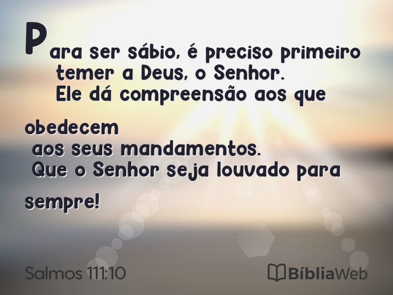 Salmos 111:10 em imagem para compartilhar