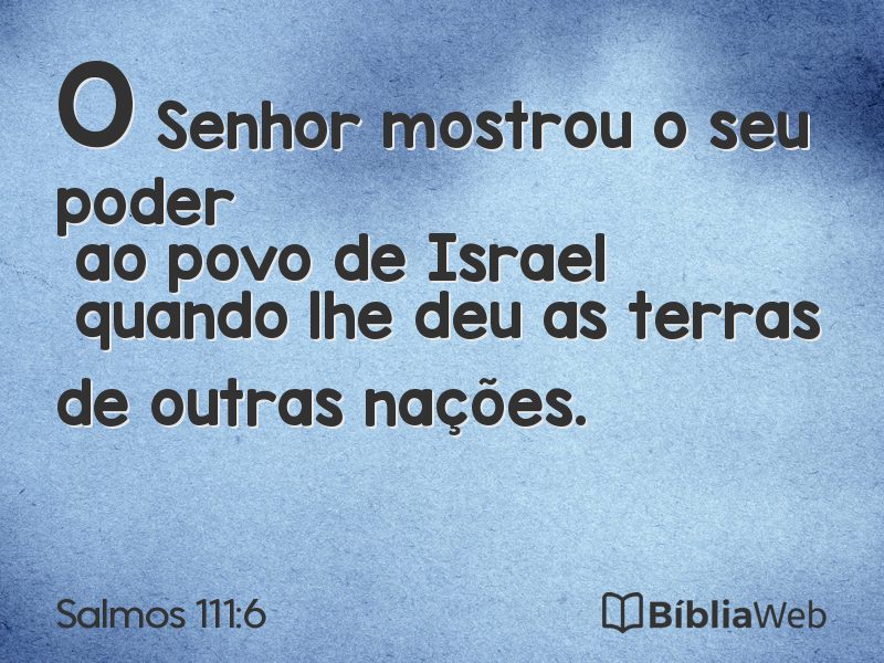 Salmos 111:6 em imagem para compartilhar