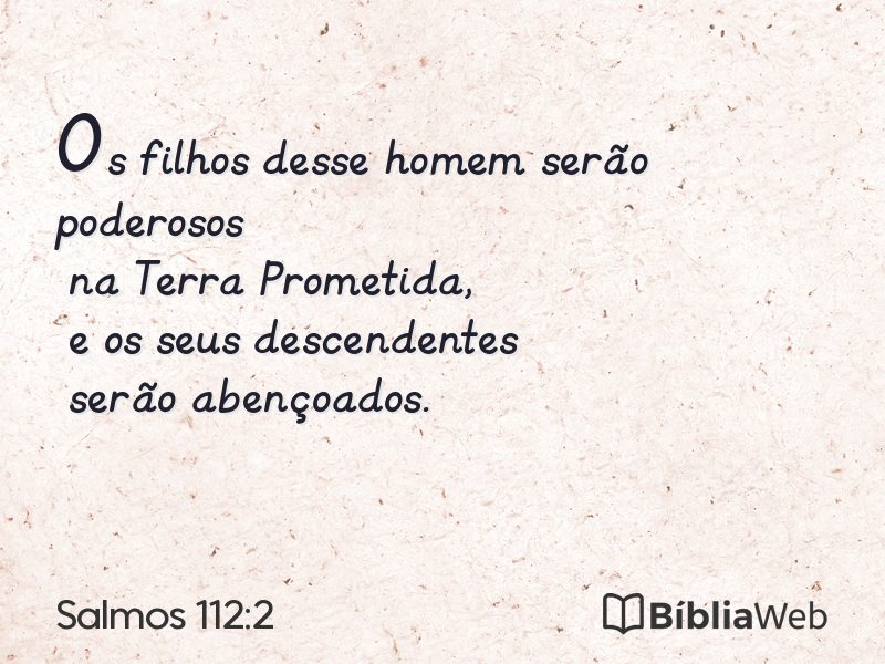 Salmos 112:2 em imagem para compartilhar
