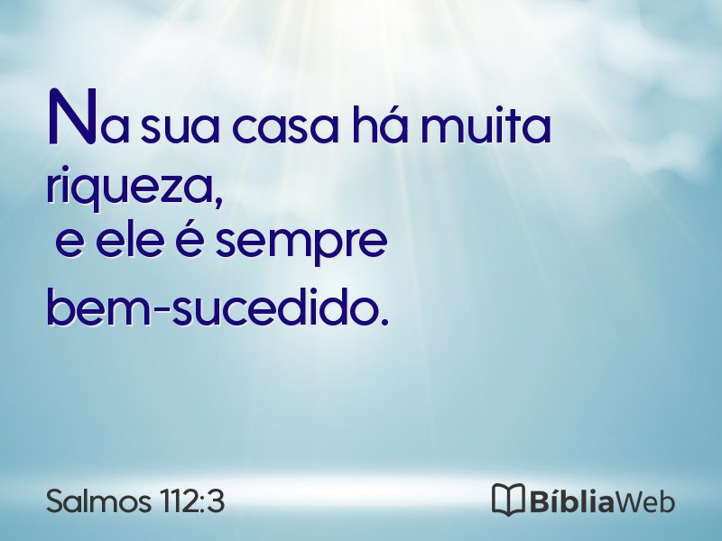 Salmos 112:3 em imagem para compartilhar