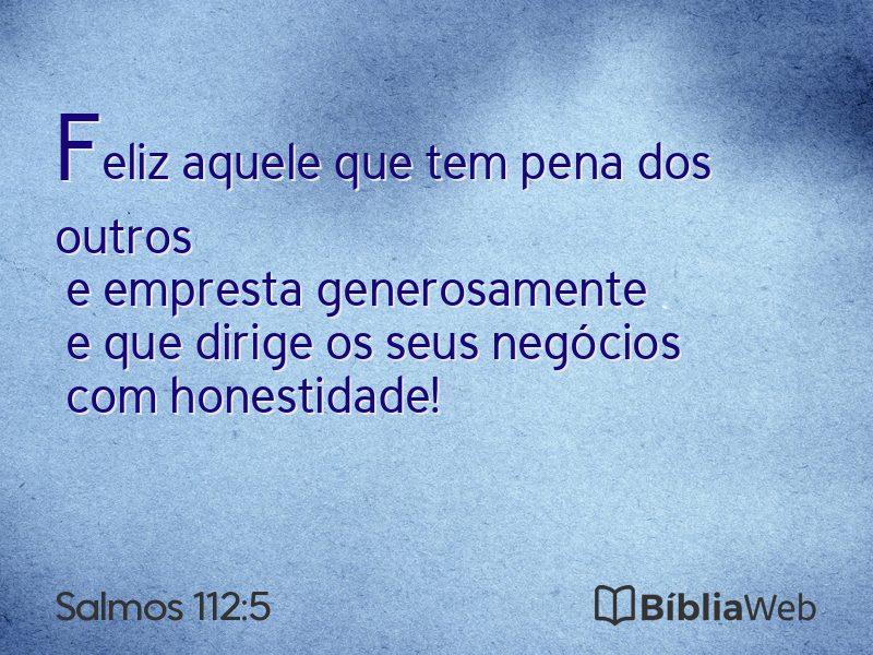 Salmos 112:5 em imagem para compartilhar