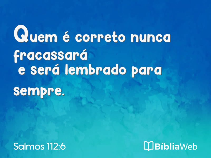 Salmos 112:6 em imagem para compartilhar