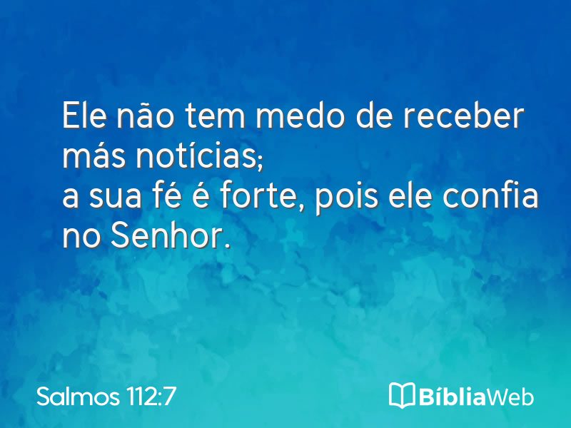 Salmos 112:7 em imagem para compartilhar