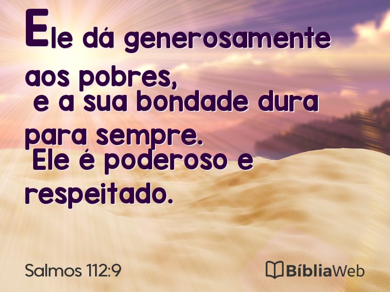 Salmos 112:9 em imagem para compartilhar