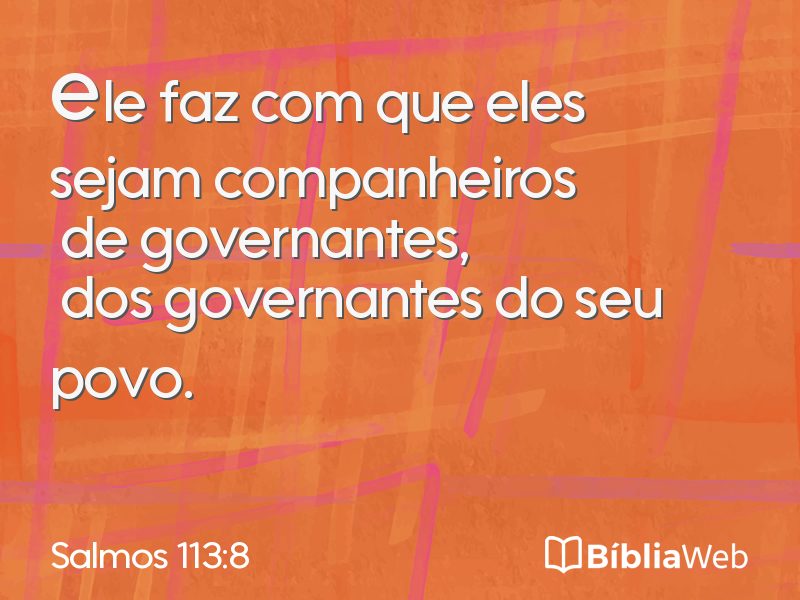 Salmos 113:8 em imagem para compartilhar
