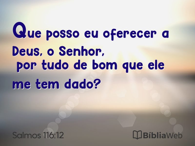 Salmos 116:12 em imagem para compartilhar