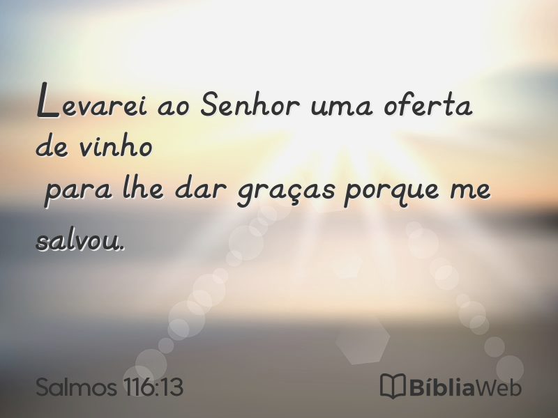 Salmos 116:13 em imagem para compartilhar