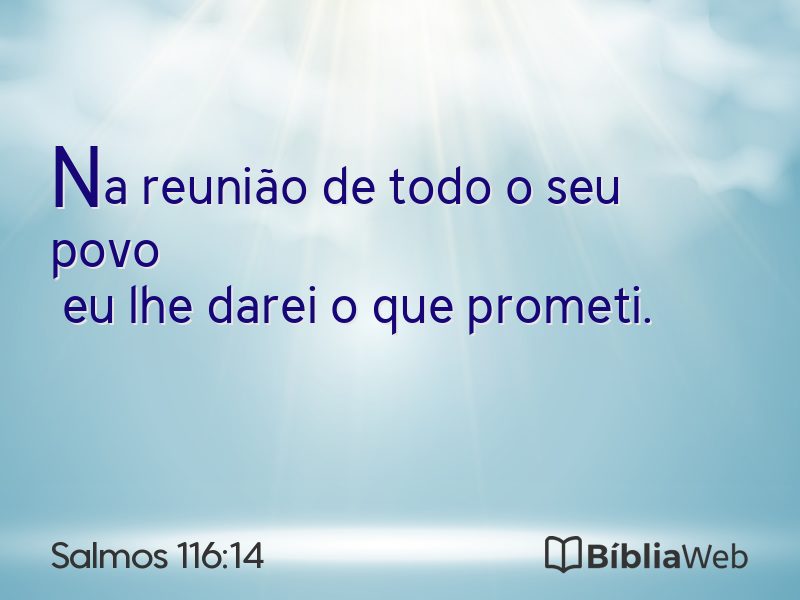 Salmos 116:14 em imagem para compartilhar