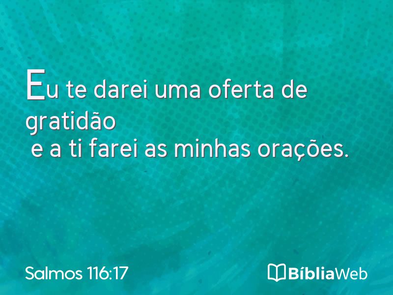Salmos 116:17 em imagem para compartilhar