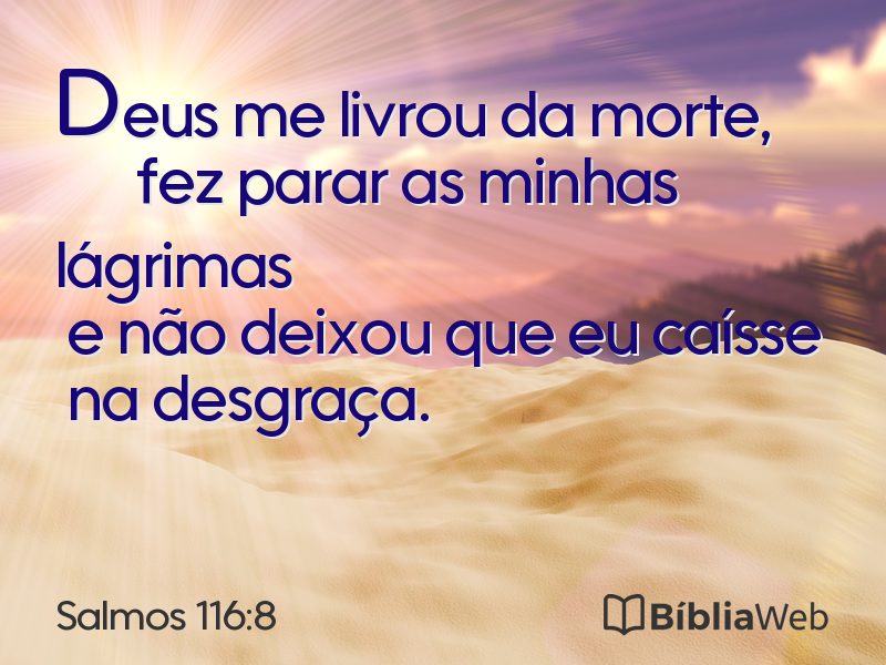Salmos 116:8 em imagem para compartilhar