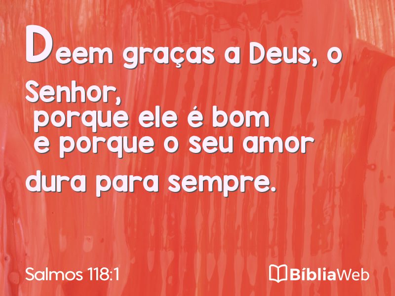 Salmos 118:1 em imagem para compartilhar