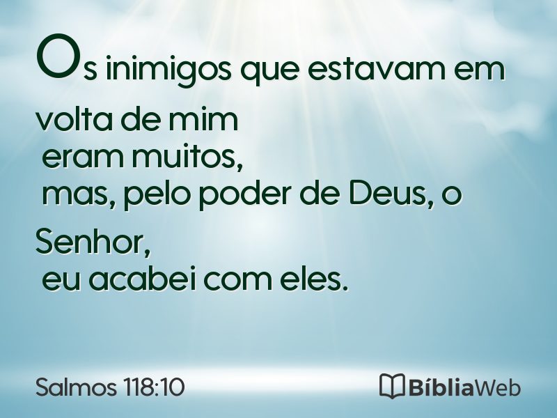 Salmos 118:10 em imagem para compartilhar