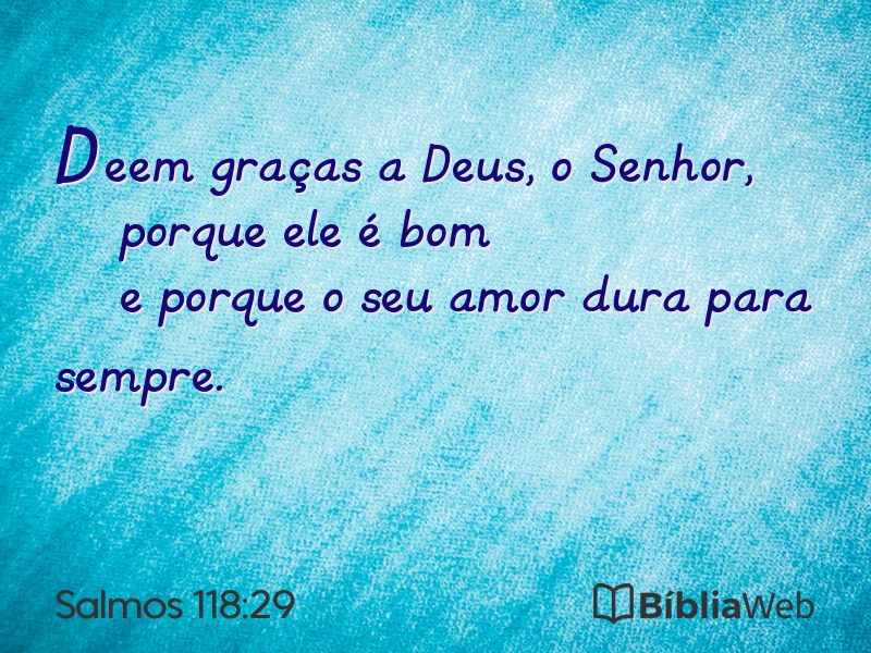 Salmos 118:29 em imagem para compartilhar