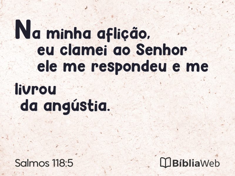 Salmos 118:5 em imagem para compartilhar