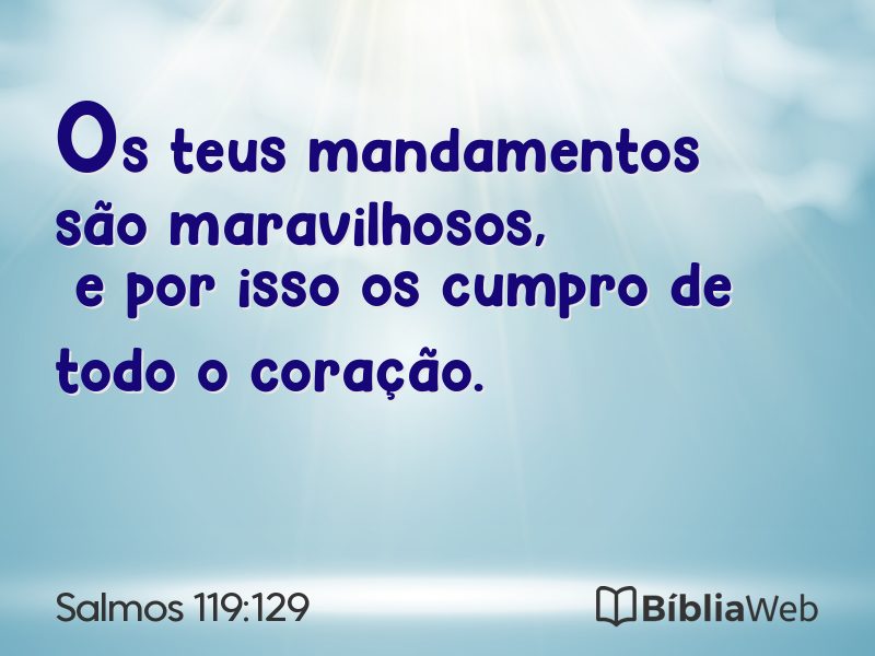 Salmos 119:129 em imagem para compartilhar