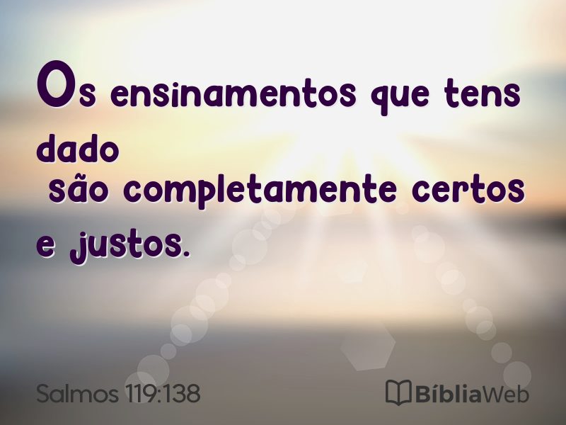 Salmos 119:138 em imagem para compartilhar