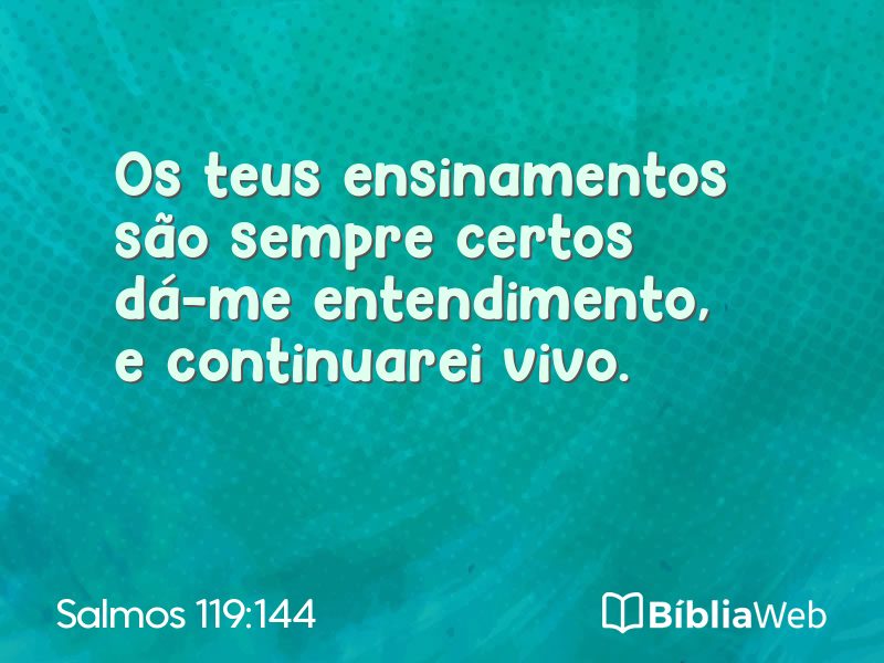 Salmos 119:144 em imagem para compartilhar