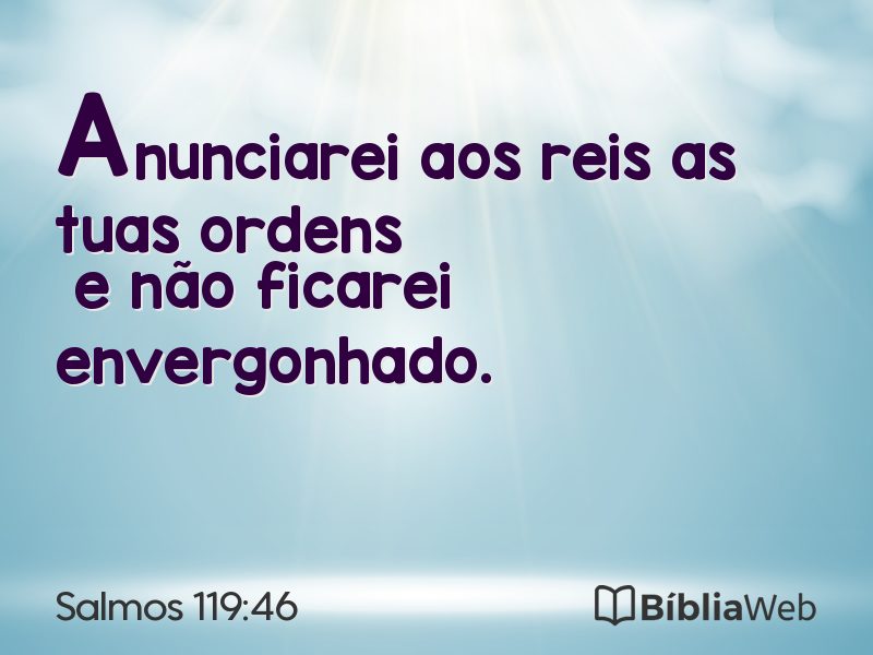 Salmos 119:46 em imagem para compartilhar